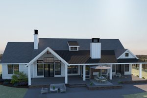 Exterior - Rear Elevation for Farmhouse House Plan #1070-4 - 3 bed, 2.5 bath
