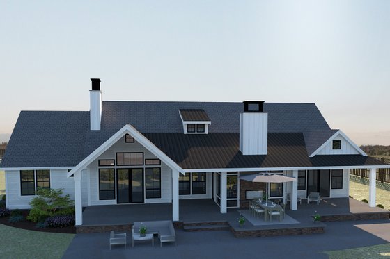 Exterior - Rear Elevation for Farmhouse House Plan #1070-4 - 3 bed, 2.5 bath