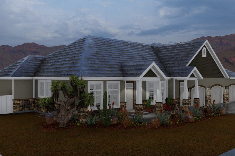 Architectural House Design - Exterior - Front Elevation 3 for Craftsman House Plan #1060-237 - 2 bed, 3 bath