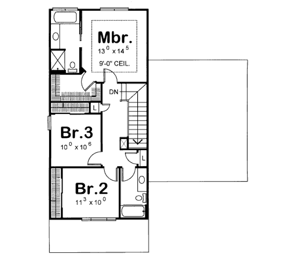 Craftsman Floor Plan - Upper Floor Plan #20-1219