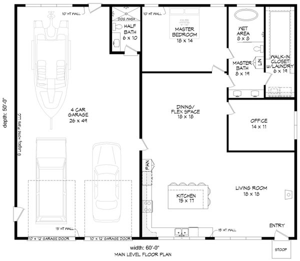 Modern Floor Plan - Main Floor Plan #932-844