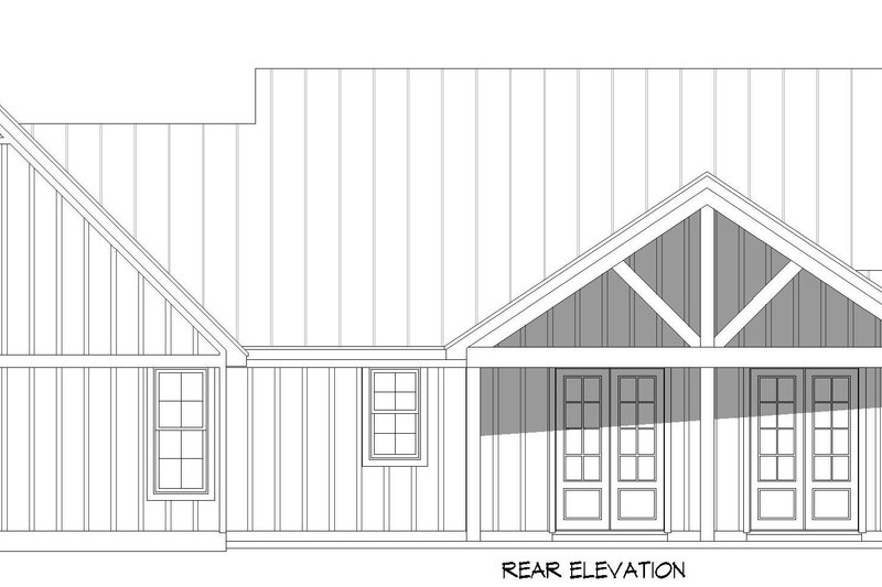 Home Plan - Exterior - Rear Elevation for Farmhouse House Plan #932-1317 - 3 bed, 2.5 bath