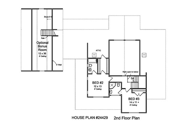 Farmhouse Floor Plan - Upper Floor Plan #513-2221