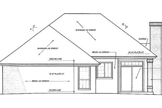 Exterior - Rear Elevation for Country House Plan #310-751 - 3 bed, 2 bath