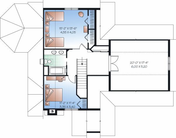 Architectural House Design - European Floor Plan - Upper Floor Plan #23-855