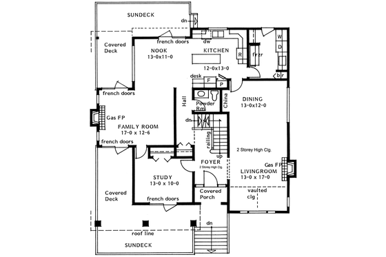 Floor Plan - Main Floor for Traditional House Plan #126-134 - 4 bed, 2.5 bath