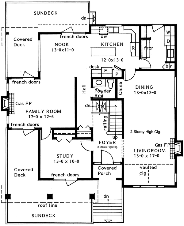 Floor Plan - Main Floor for Traditional House Plan #126-134 - 4 bed, 2.5 bath