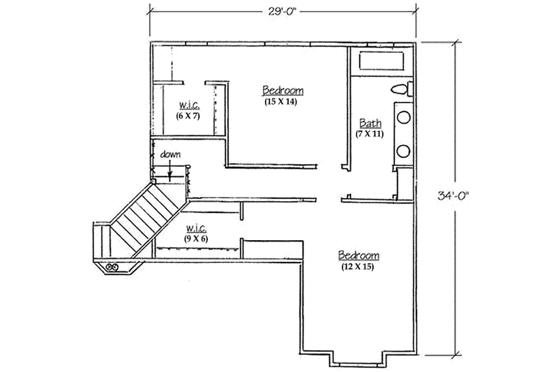 House Plan Design - Floor Plan - Upper Floor for Traditional House Plan #5-209 - 3 bed, 3 bath