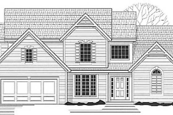 Exterior - Front Elevation for Traditional House Plan #67-395 - 4 bed, 2.5 bath