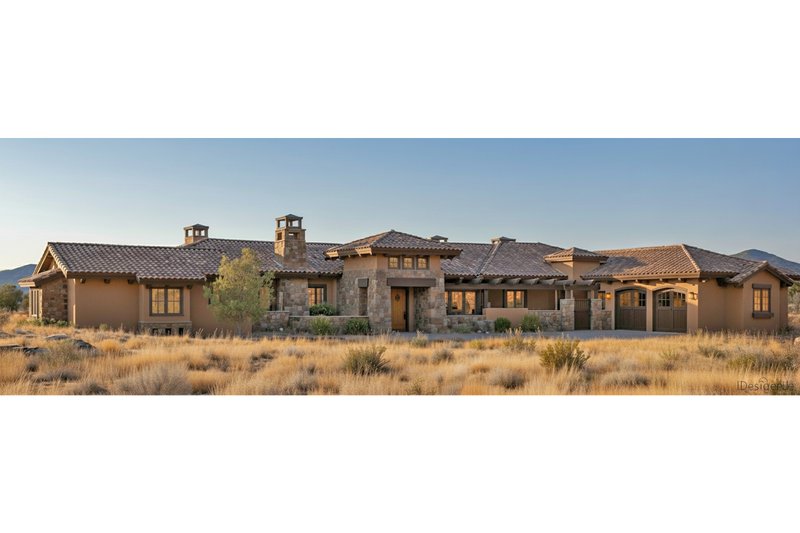 Mediterranean Style House Plan - 3 Beds 3.5 Baths 3574 Sq/Ft Plan #892-31 Exterior