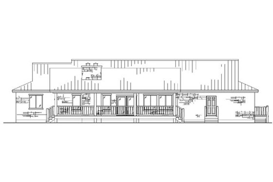 Exterior - Rear Elevation for Country House Plan #5-145 - 3 bed, 2 bath