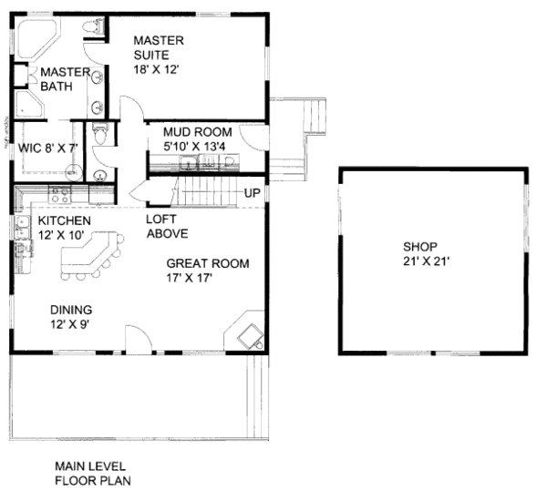 Home Plan - Cabin Floor Plan - Main Floor Plan #117-760