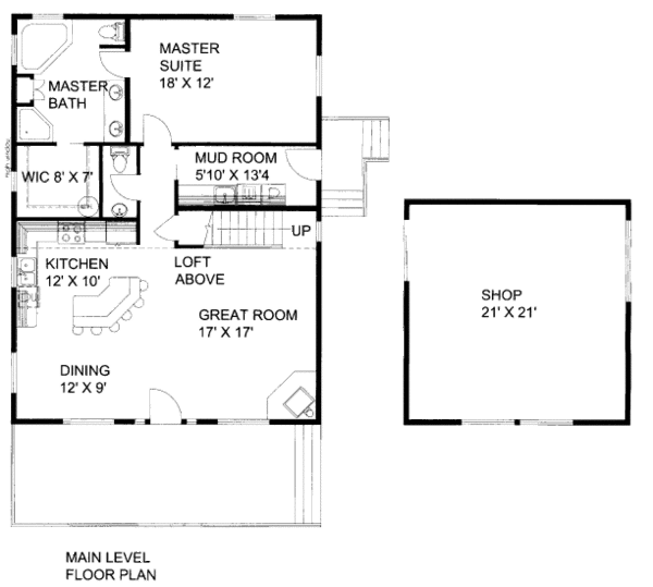 Cabin Floor Plan - Main Floor Plan #117-760