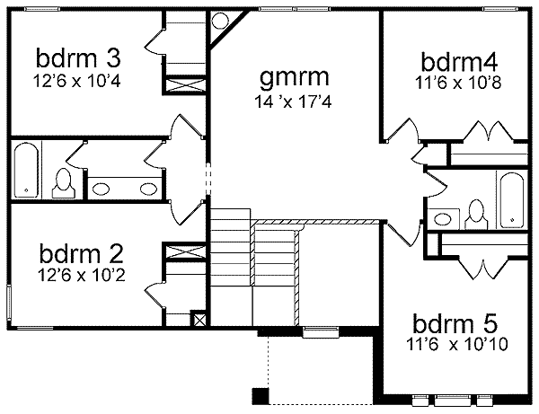 European Floor Plan - Upper Floor Plan #84-235