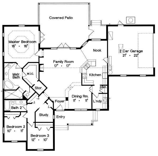 Ranch Floor Plan - Main Floor Plan #417-189