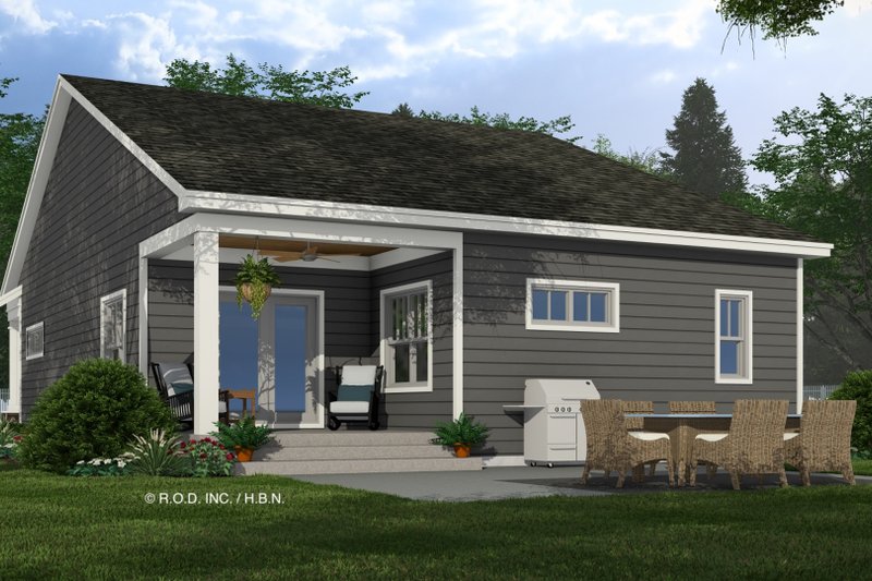 Home Plan - Exterior - Rear Elevation 1 for Bungalow House Plan #51-1329 - 3 bed, 2 bath