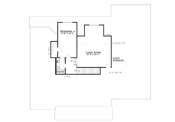 Southern Floor Plan - Upper Floor Plan #17-414