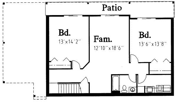 Traditional Floor Plan - Lower Floor Plan #303-349