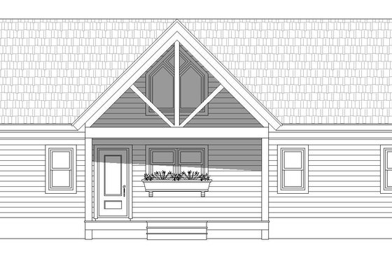 Exterior - Front Elevation 1 for Country House Plan #932-35 - 2 bed, 2 bath