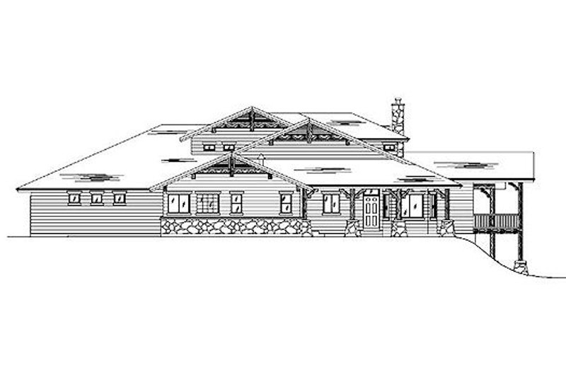 Home Plan - Exterior - Rear Elevation for Bungalow House Plan #5-386 - 5 bed, 4 bath
