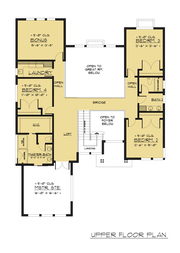 House Blueprint - Contemporary Floor Plan - Upper Floor Plan #1066-66