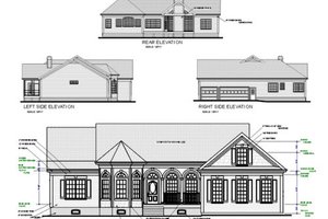 Exterior - Rear Elevation for Country House Plan #56-151 - 3 bed, 2.5 bath