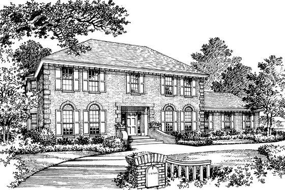 Exterior - Other Elevation 2 for Colonial House Plan #57-705 - 4 bed, 2.5 bath