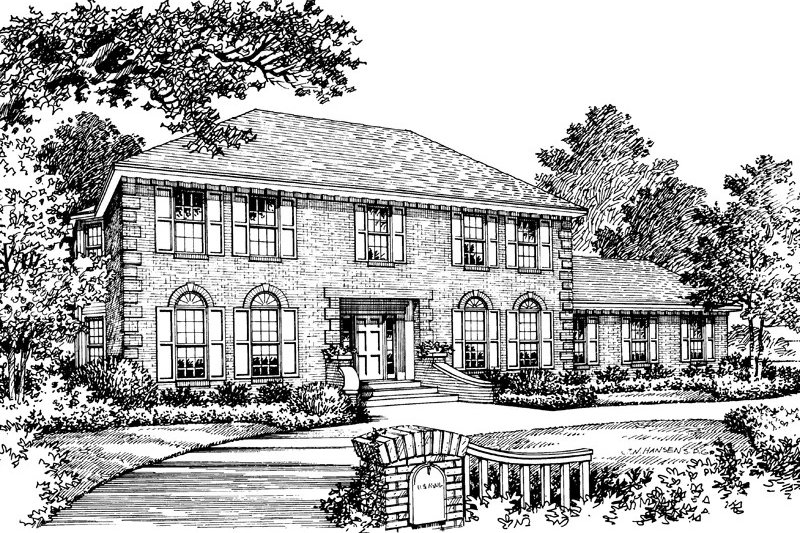 Architectural House Design - Exterior - Other Elevation 2 for Colonial House Plan #57-705 - 4 bed, 2.5 bath