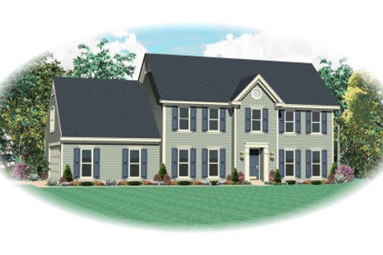Exterior - Front Elevation for Colonial House Plan #81-13883 - 4 bed, 2.5 bath