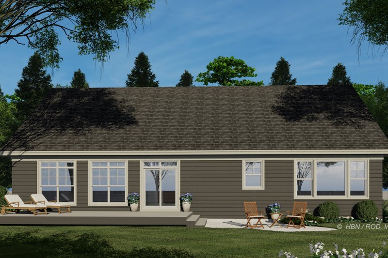 House Plan Design - Exterior - Rear Elevation for Traditional House Plan #51-1243 - 3 bed, 2 bath