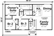 Traditional Style House Plan - 3 Beds 2 Baths 1209 Sq/Ft Plan #20-2347 