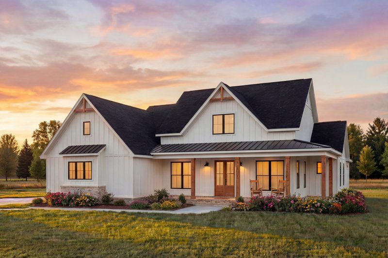Dream House Plan - Exterior - Covered Porch for Farmhouse House Plan #1074-137 - 4 bed, 3.5 bath