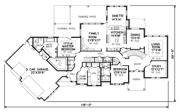 European Floor Plan - Main Floor Plan #65-247