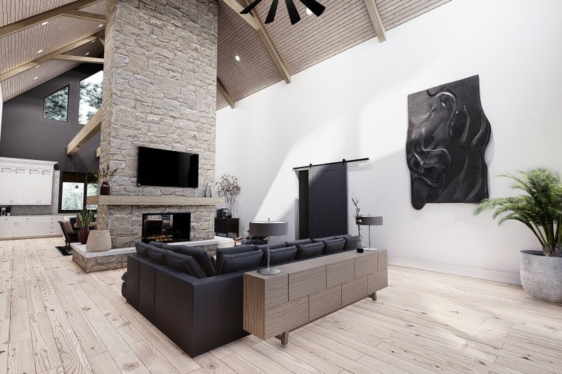 House Blueprint - Interior - Family Room for Barndominium House Plan #923-367 - 5 bed, 3.5 bath