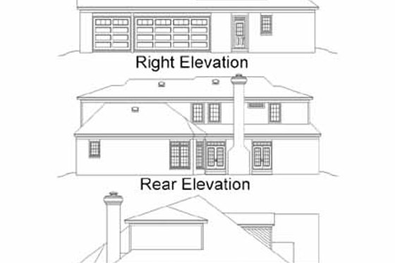 Exterior - Rear Elevation for Southern House Plan #81-326 - 4 bed, 3.5 bath