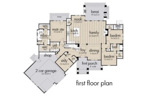 Floor Plan - Main Floor for Farmhouse House Plan #120-255 - 3 bed, 2.5 bath