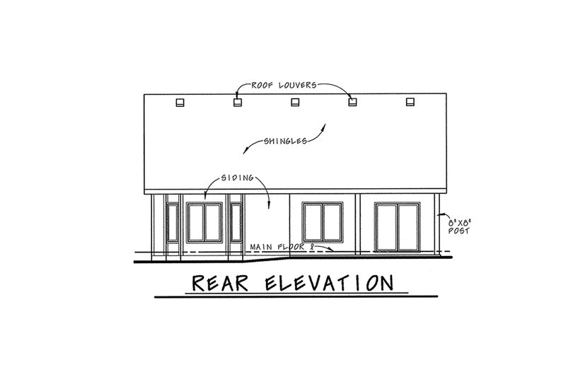 Dream House Plan - Exterior - Rear Elevation for Traditional House Plan #20-1611 - 2 bed, 2 bath