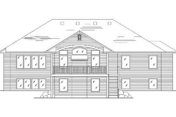 Exterior - Rear Elevation for Traditional House Plan #5-252 - 6 bed, 3.5 bath