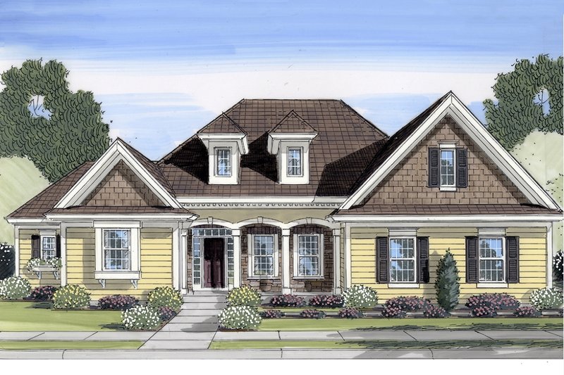 Architectural House Design - Traditional Exterior - Front Elevation Plan #46-437