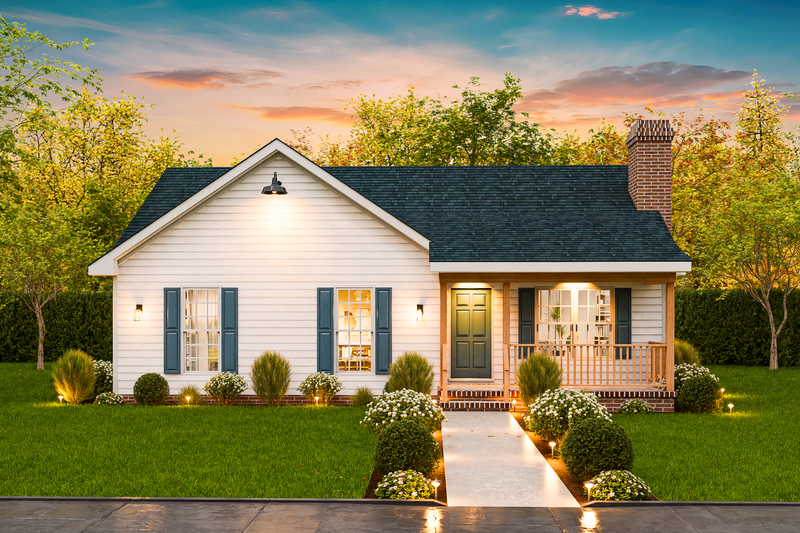 House Blueprint - Traditional Exterior - Front Elevation Plan #54-631