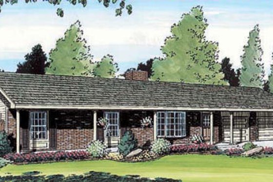 Exterior - Front Elevation for Traditional House Plan #312-403 - 4 bed, 2 bath