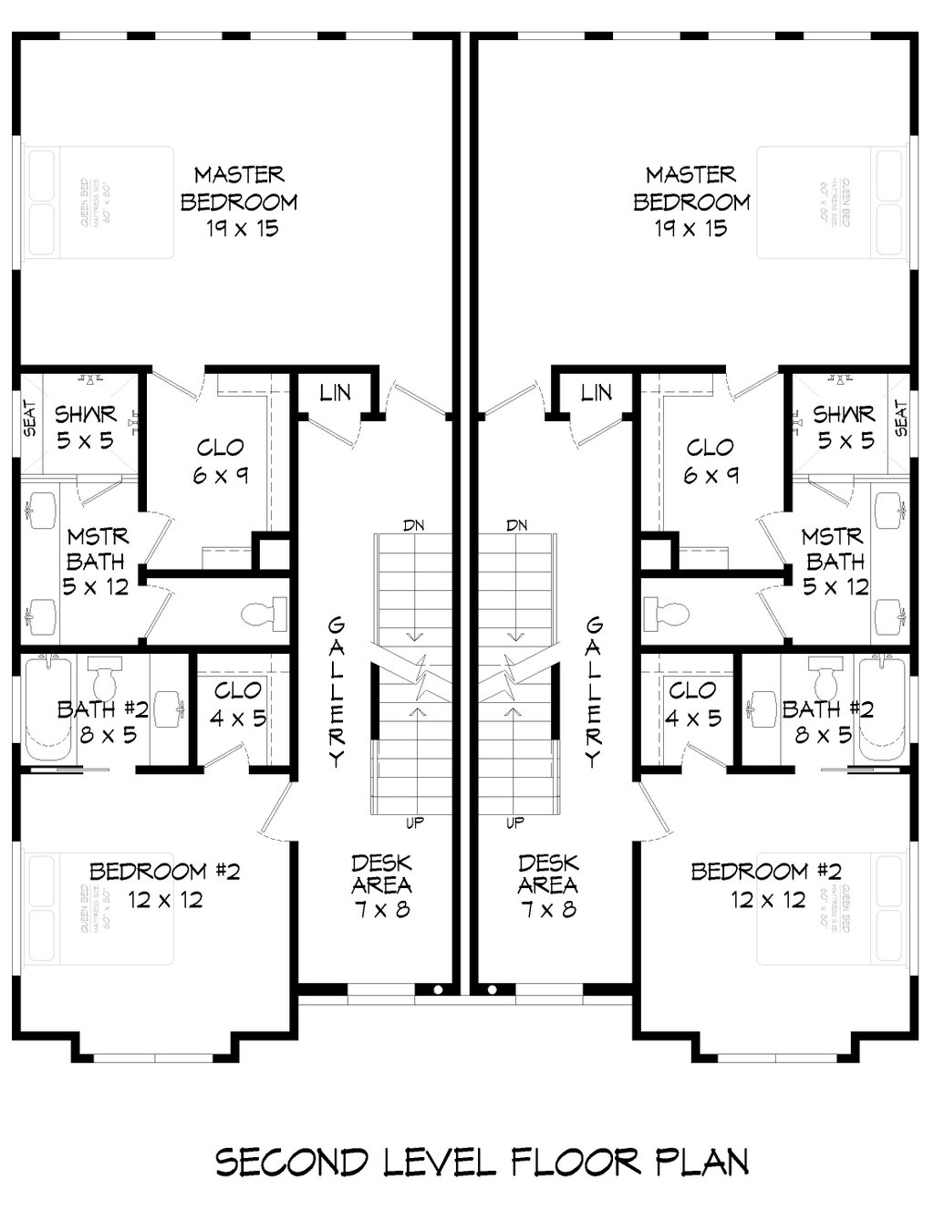Floor Plan - Upper Floor for Contemporary House Plan #932-1428 - 8 bed, 8 bath