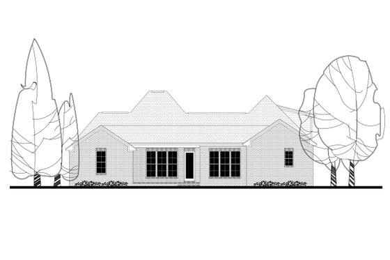 Exterior - Rear Elevation for European House Plan #430-139 - 4 bed, 2.5 bath