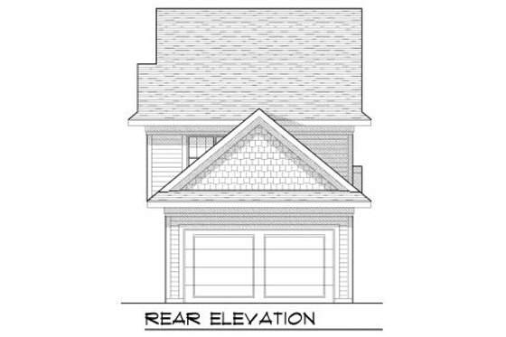 Exterior - Rear Elevation for Craftsman House Plan #70-965 - 3 bed, 2.5 bath