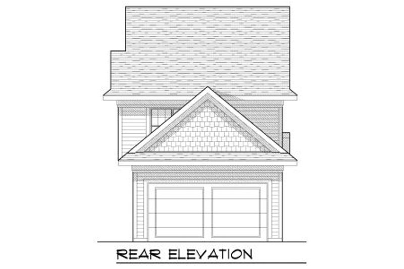 Home Plan - Exterior - Rear Elevation for Craftsman House Plan #70-965 - 3 bed, 2.5 bath