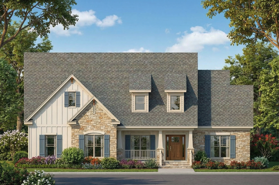 Exterior - Front Elevation 3 for Craftsman House Plan #17-2413 - 4 bed, 2 bath