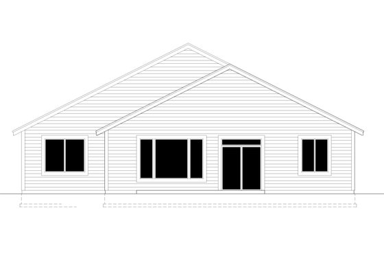 Exterior - Rear Elevation for Craftsman House Plan #112-196 - 3 bed, 2 bath