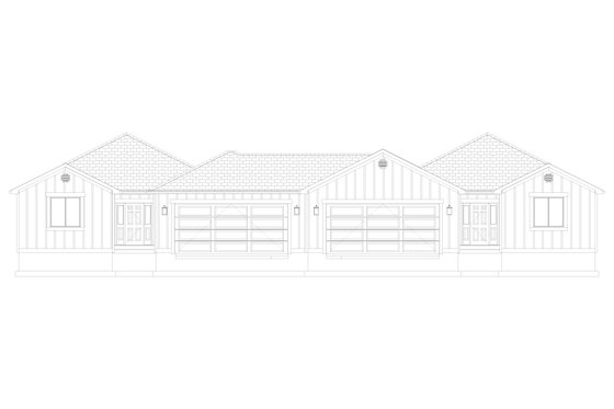 Exterior - Front Elevation 5 for Ranch House Plan #1060-311 - 6 bed, 4 bath
