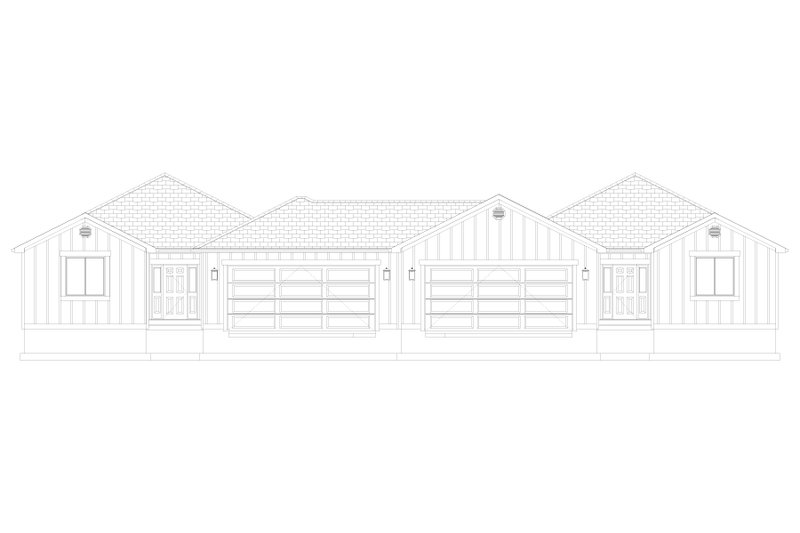 House Plan Design - Exterior - Front Elevation 5 for Ranch House Plan #1060-311 - 6 bed, 4 bath