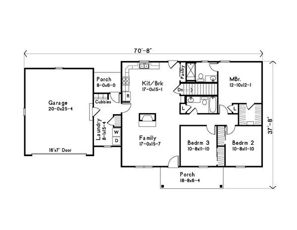 Ranch Floor Plan - Main Floor Plan #22-622